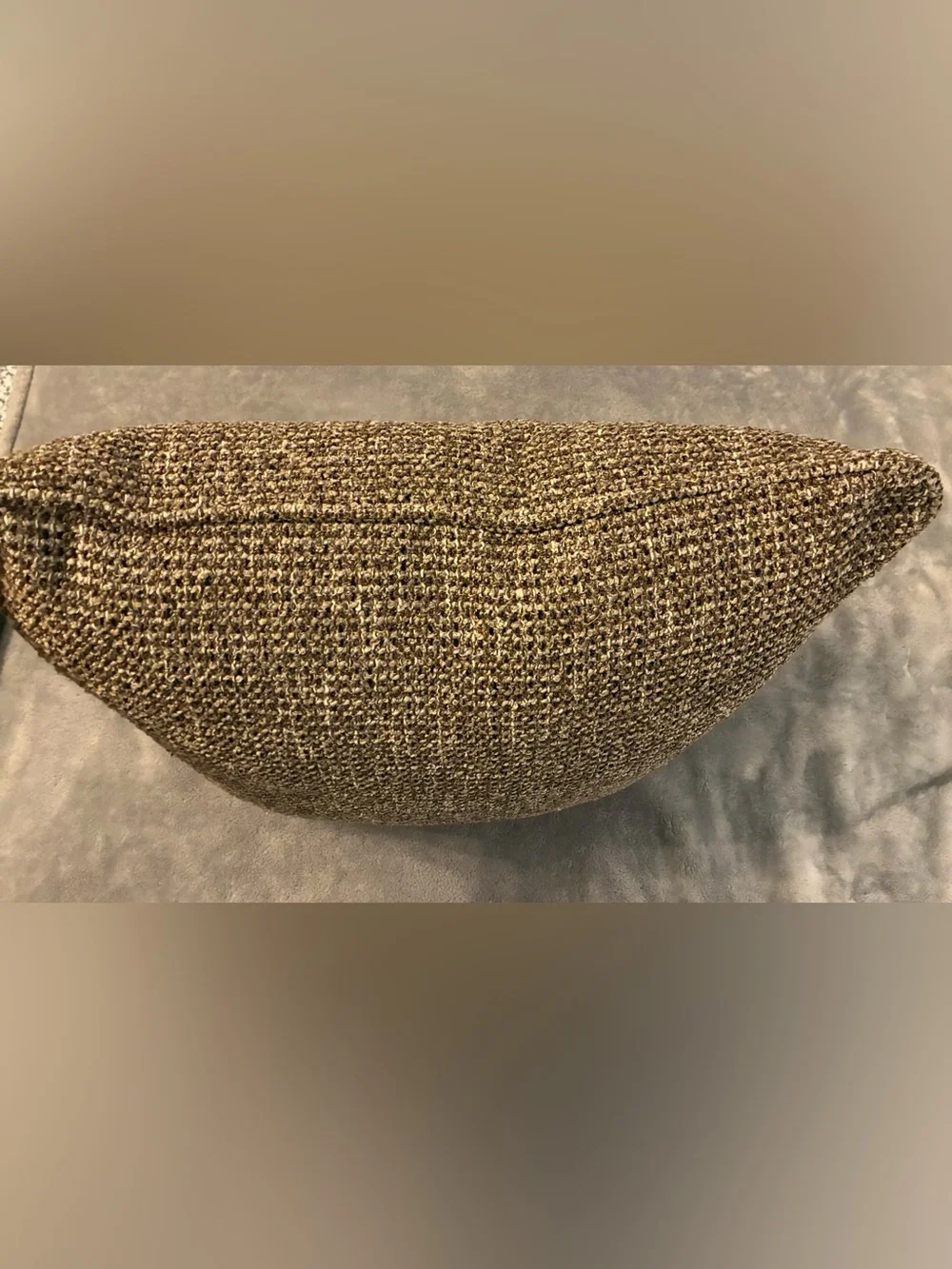 Neutral Brown Square Shaped Woven Throw Pillow - 19 X 19 - Heavy Thick Fabric